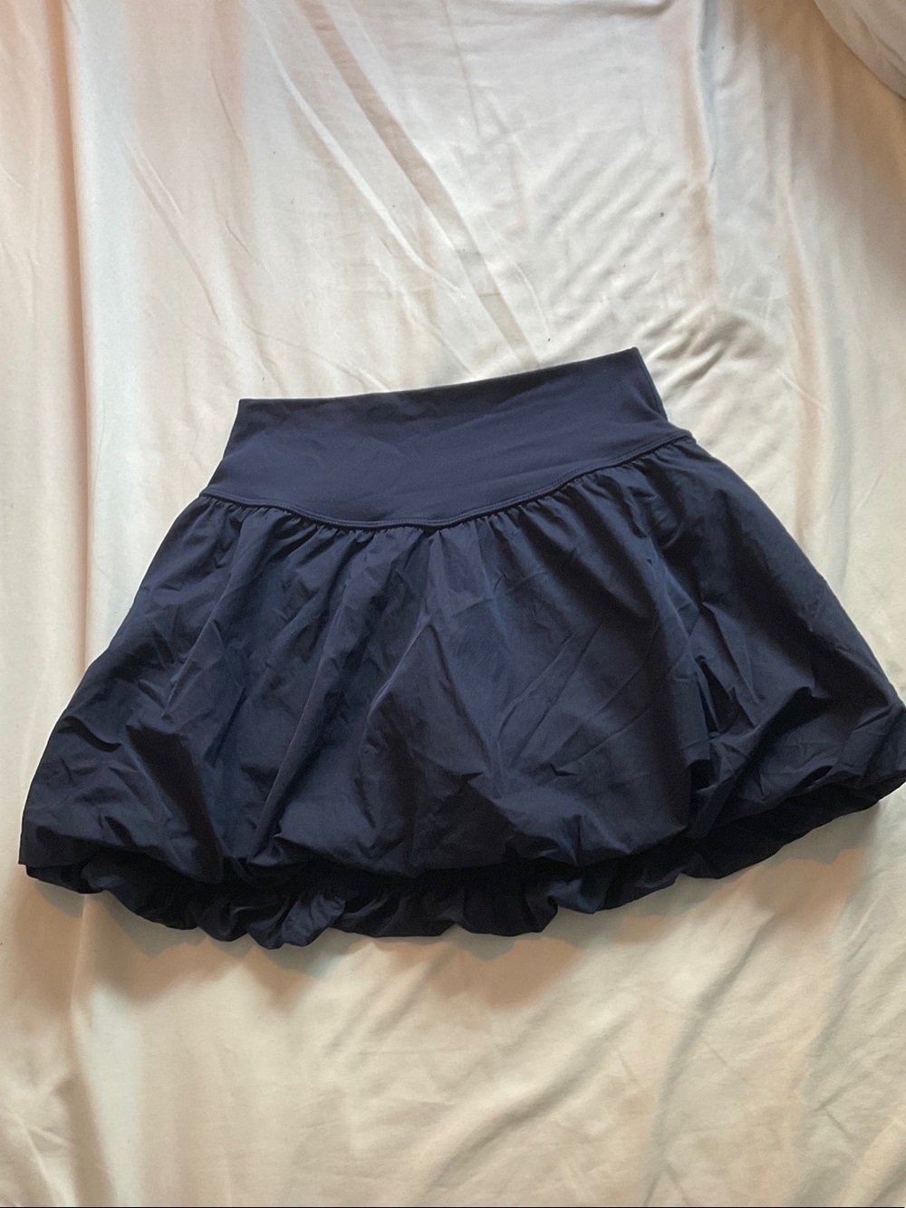 aerie Navy Bubble Skirt with Wide Waistband